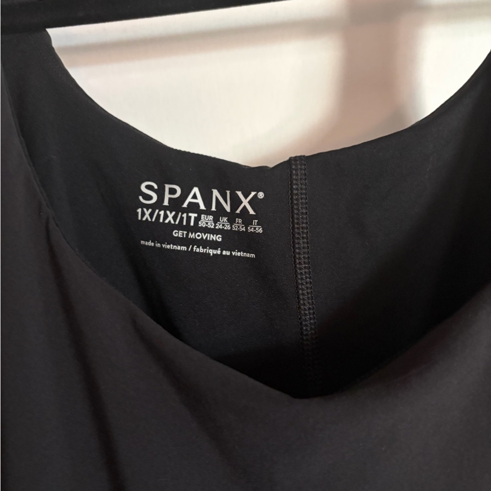 SPANX Black Sleeveless Pleated Mini Dress - Picture 3 of 4